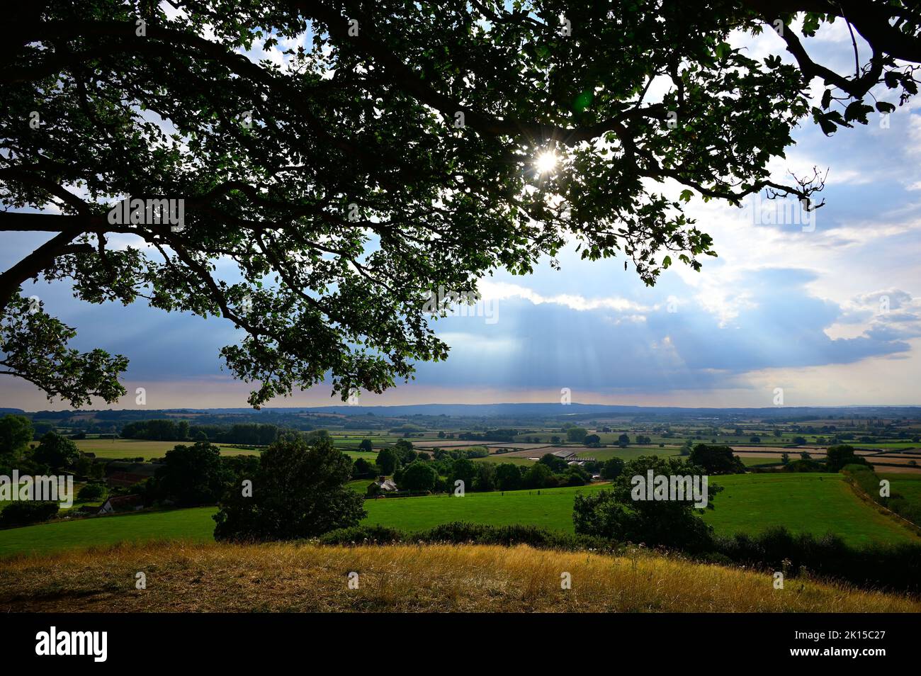 Somerset England Burrow Hill Stockfoto