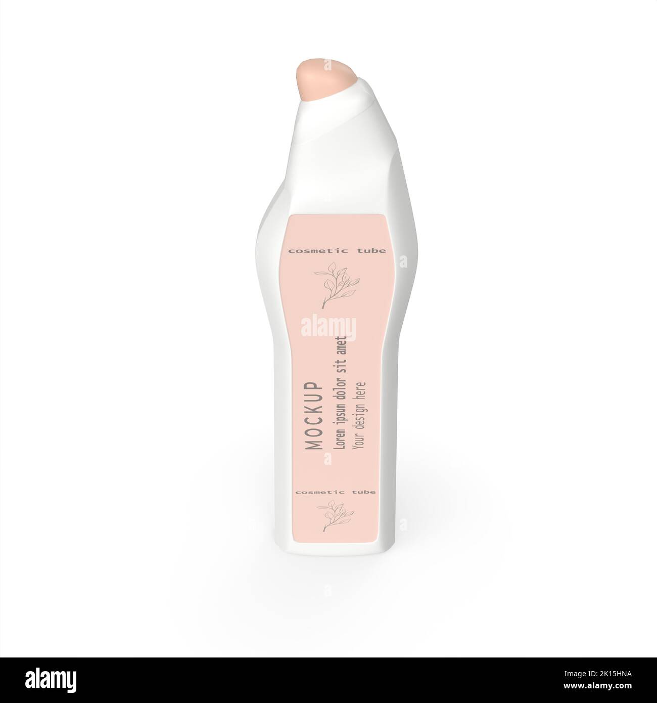 Flasche Creme isoliert auf weißem Hintergrund Stockfoto