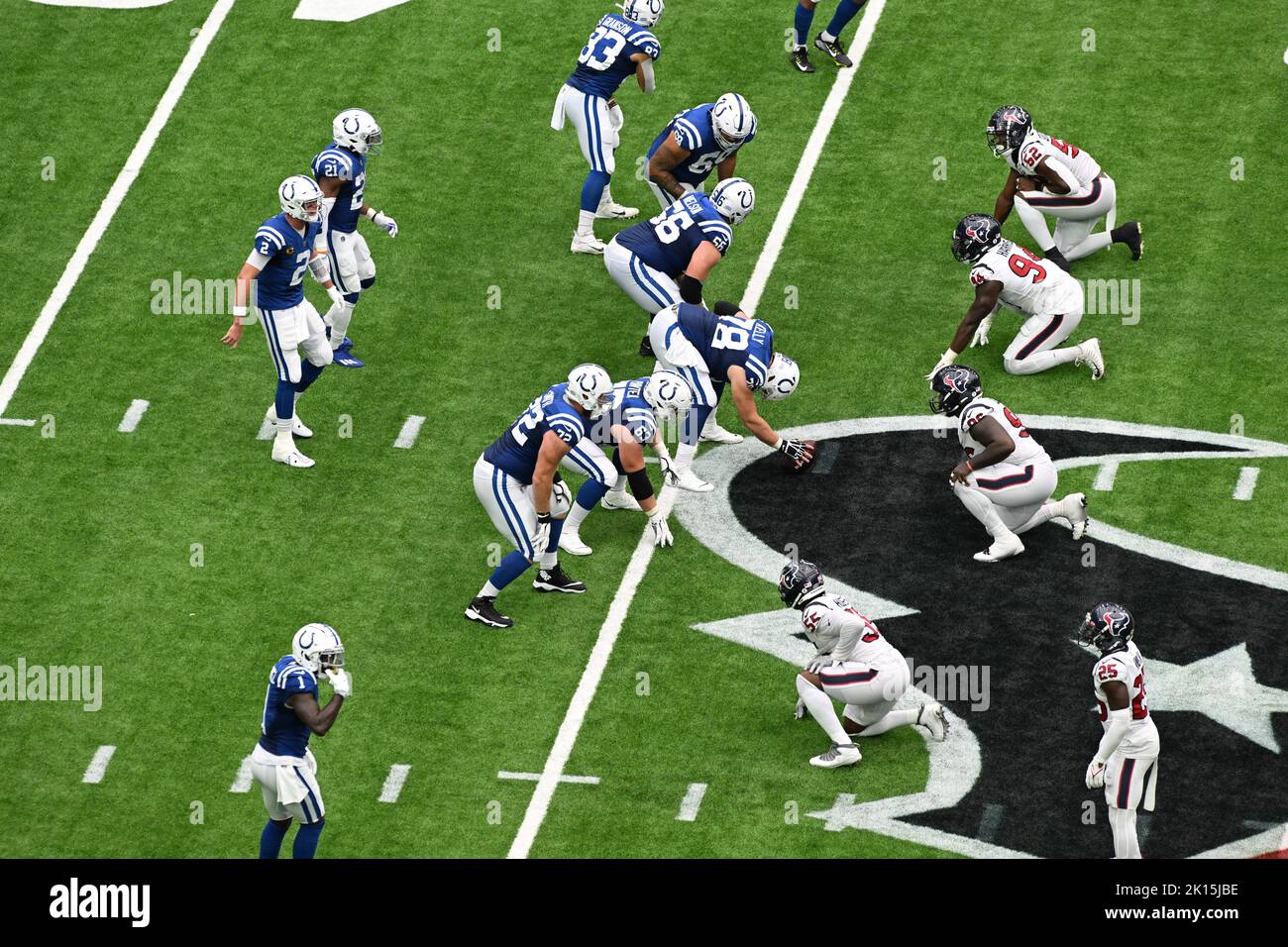 Die Indianapolis Colts spielten während des NFL-Fußballspiels zwischen den Indianapolis Colts und den Houston Texans am 11. September 2 eine Offensive Stockfoto