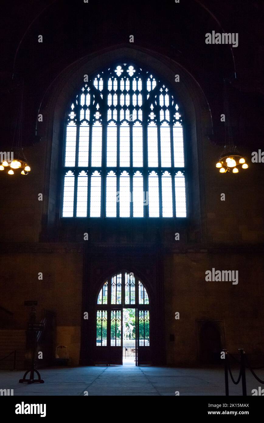 Westminster Hall mit Blick nach Norden in Richtung New Place Yard, Palace of Westminster, London, Großbritannien Stockfoto