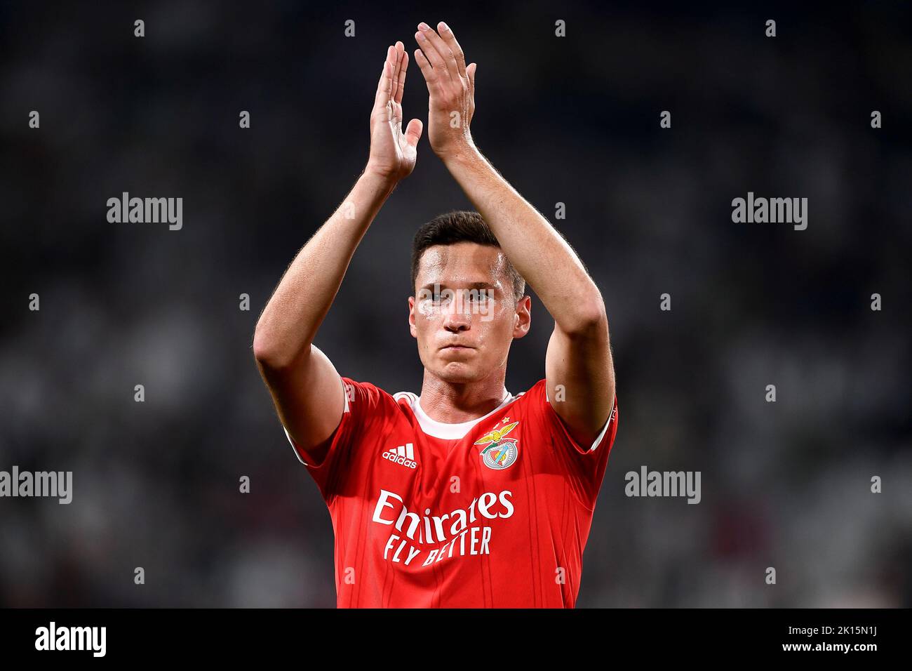 Turin, Italien. 14. September 2022. Julian Draxler von SL Benfica zeigt sich am Ende des UEFA Champions League-Fußballspiels zwischen Juventus FC und SL Benfica. Kredit: Nicolò Campo/Alamy Live Nachrichten Stockfoto