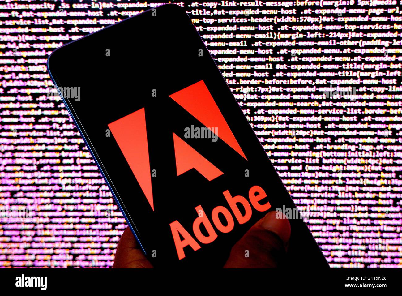 Indien. 15. September 2022. In dieser Abbildung wird ein Adobe-Logo auf einem android-Smartphone angezeigt. (Bild: © Avishek das/SOPA Images via ZUMA Press Wire) Stockfoto