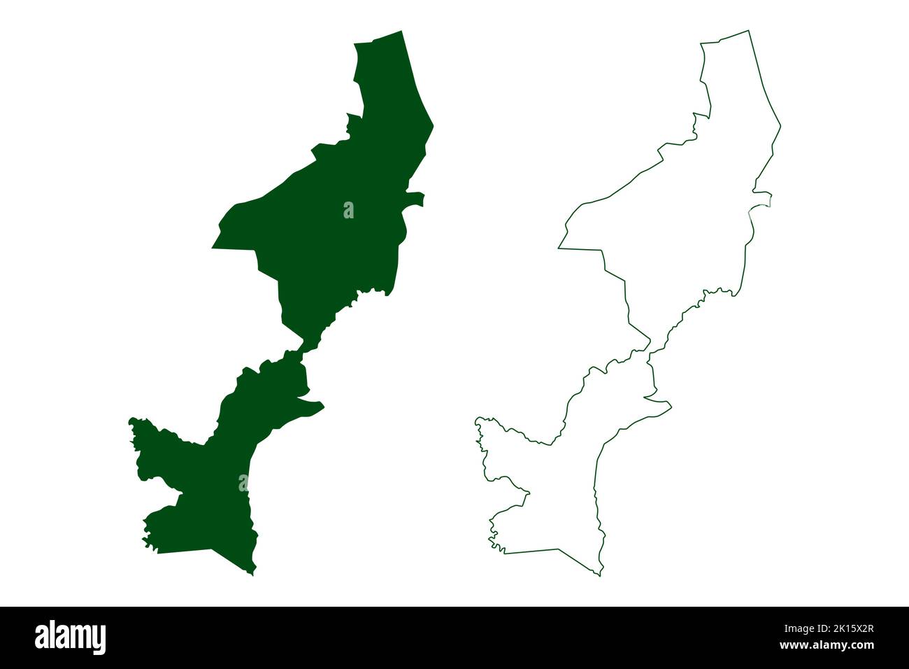 Zapotitlan Tablas Municipality (Free and Sovereign State of Guerrero, Mexico, United Mexican States) Kartenvektordarstellung, Scribble-Skizze Zapotitl Stock Vektor