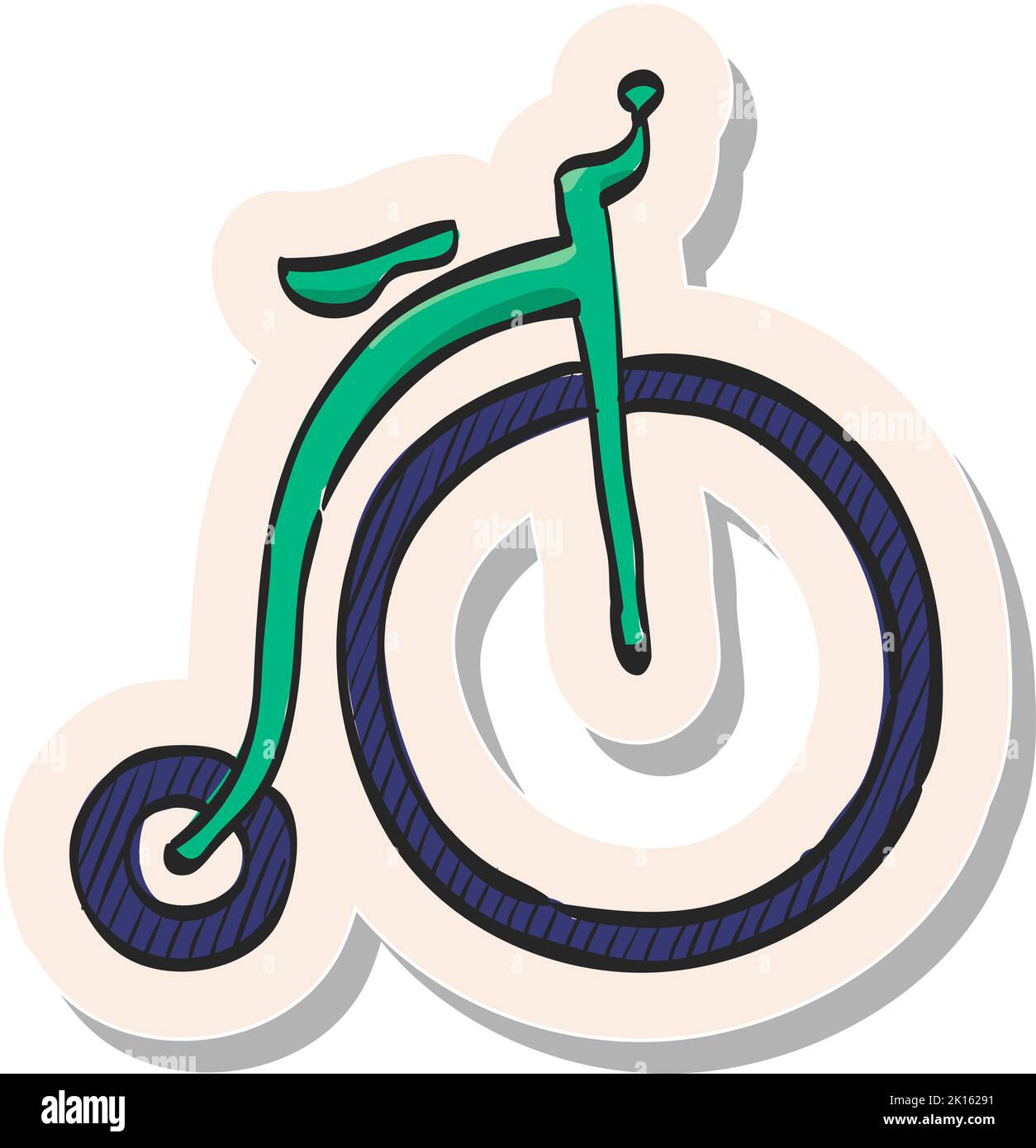 Handgezeichnetes Symbol in Vektorgrafik im Stickerstil Stock Vektor