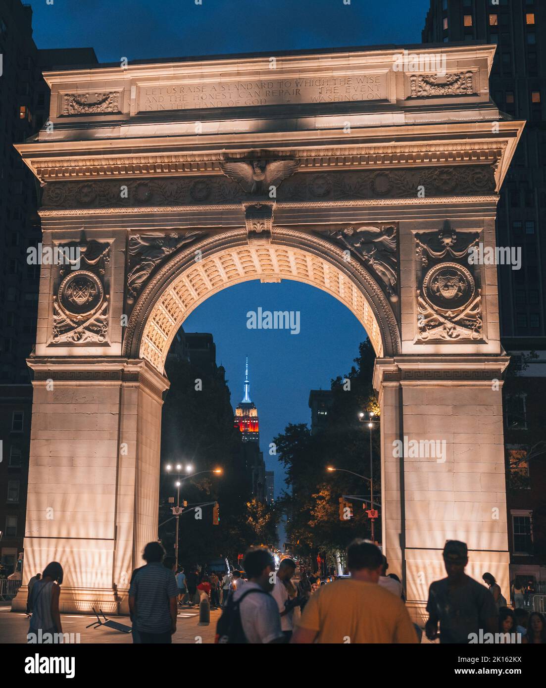 Washington Square Park Night People Life New York Stockfoto