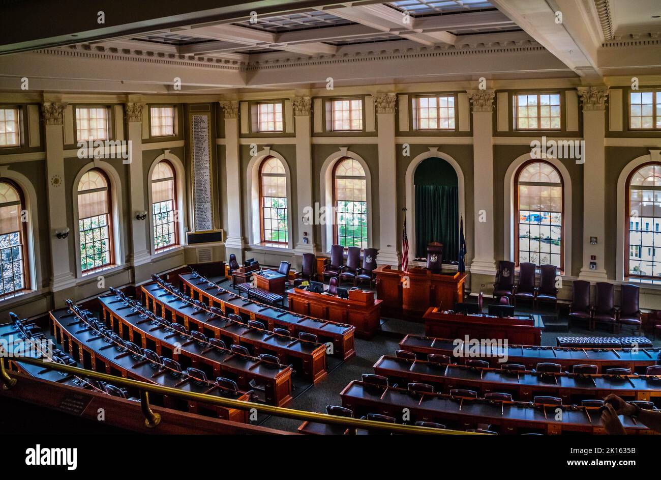 Das Zentrum der Verwaltung in Augusta State Capital, Maine Stockfoto