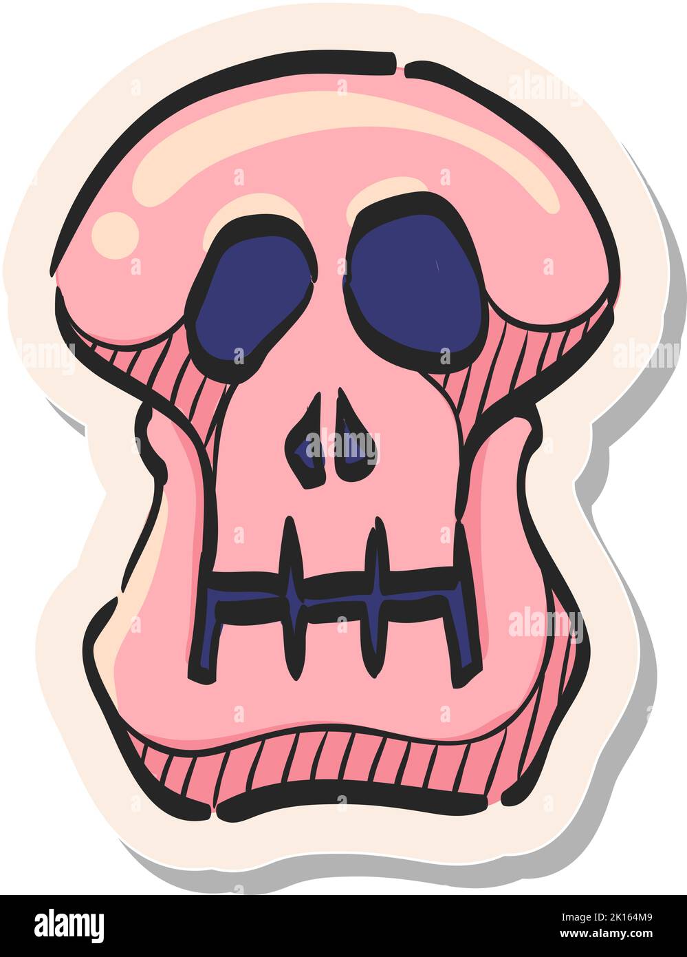 Handgezeichnetes Skelett-Symbol in Sticker-Stil Vektorgrafik Stock Vektor