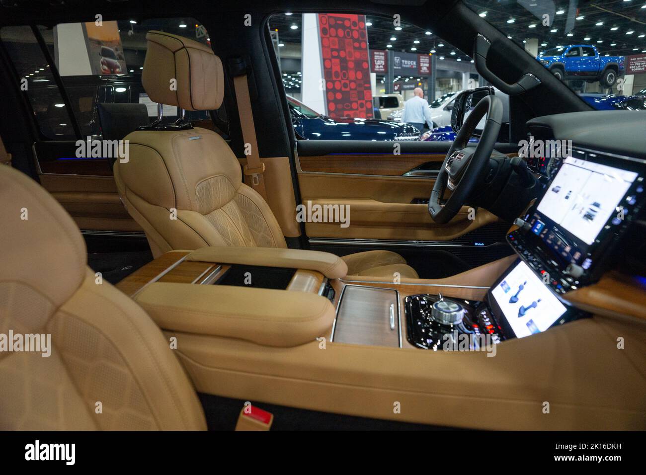 14. August 2022, Detroit, Michigan, USA: Der JEEP 2023 GRAND WAGONEER L SERIES III macht einen großen Eindruck (Foto: © Alexis Doty/ZUMA Press Wire) Stockfoto