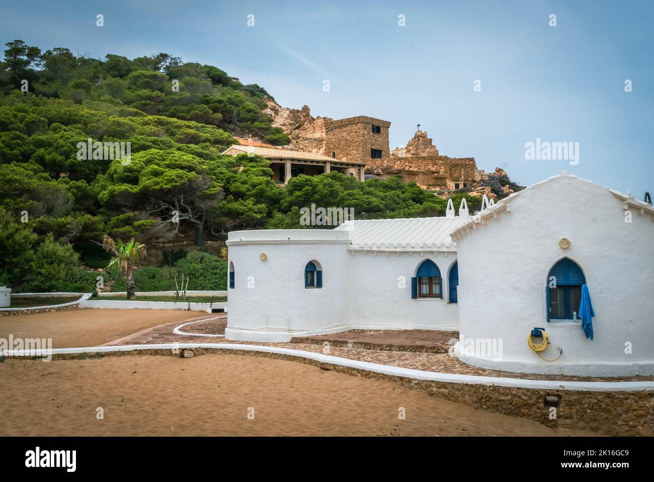 Landschaft in Cala Pregonda. Menorca. Spanien. Stockfoto