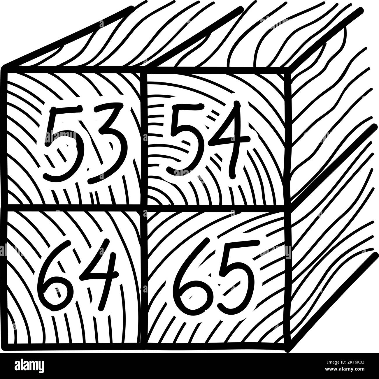 Symbol für gestapelte Holzpfosten. Handgezeichnete Vektorgrafik. Bearbeitbare Linienführung Stock Vektor