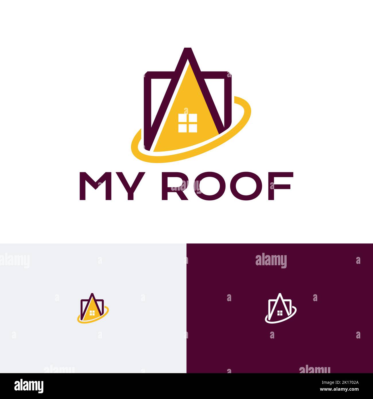 Dachfenster Haus Haus Immobilien Business Logo Stock Vektor