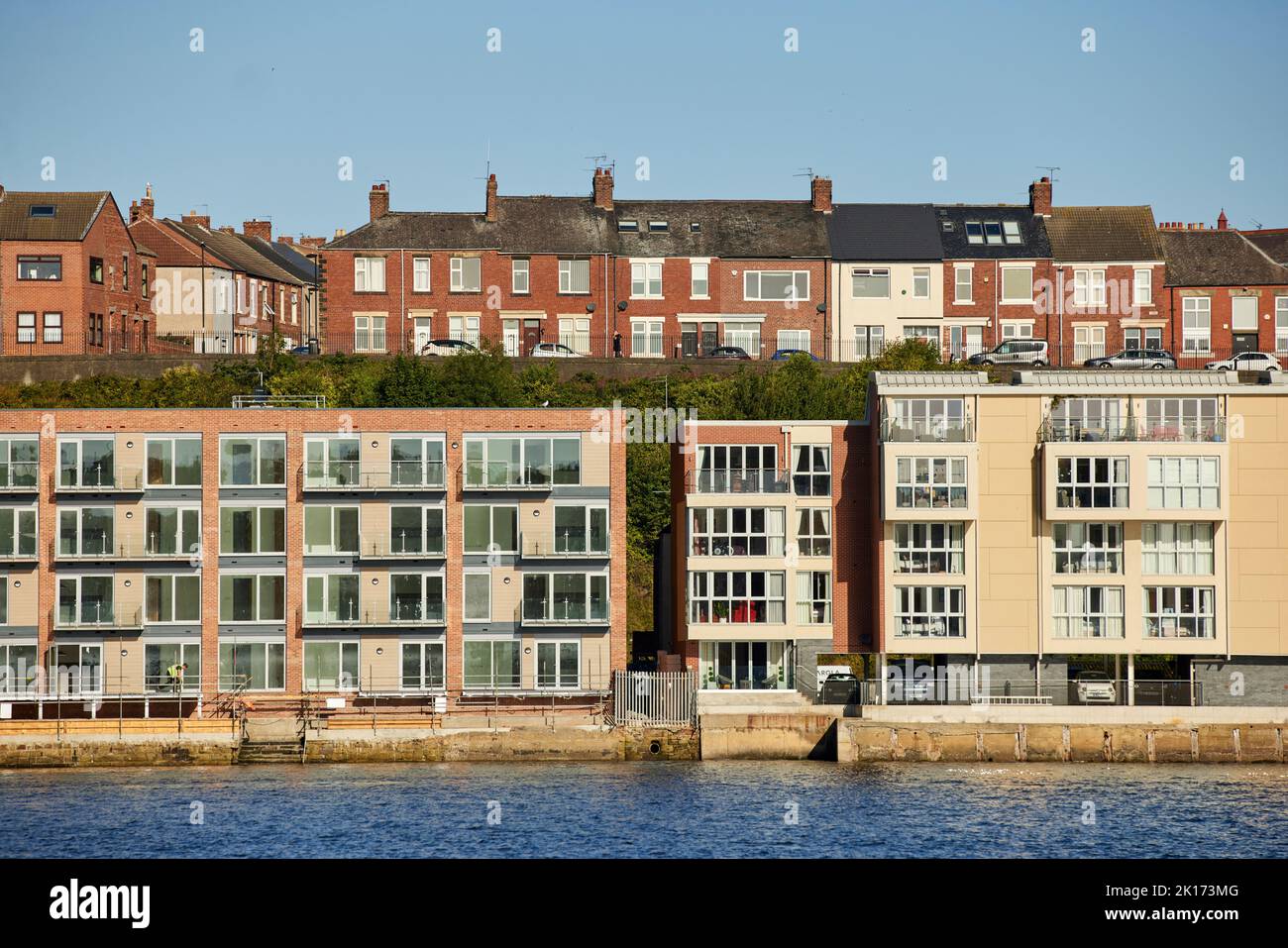 North Shields Apartments am Wasser Stockfoto