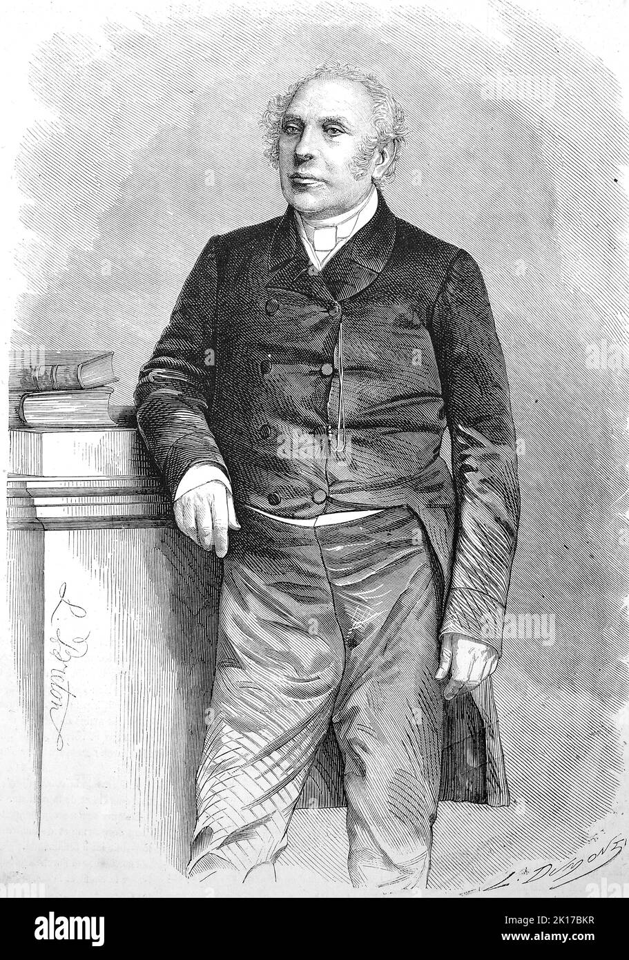 Pierre-Antoine Berryer (4. Januar 1790 bis 29. November 1868) war ein französischer Anwalt und Politiker / Pierre-Antoine Berryer (4. Januar 1790 - 29. November 1868) war ein französischer Rechtsanwalt und Politiker, historisch, digital restaurierte Produktion einer Originalvorlage aus dem 19. Jahrhundert, genaues Originaldatum nicht bekannt / historische, digital verbesserte Reproduktion eines Originals aus dem 19.. Jahrhundert, Stockfoto