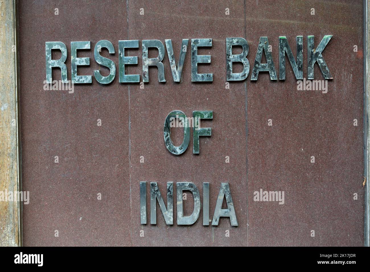 Neu Delhi, Indien - 14. September 2022: Außerhalb der Reserve Bank of India Stockfoto