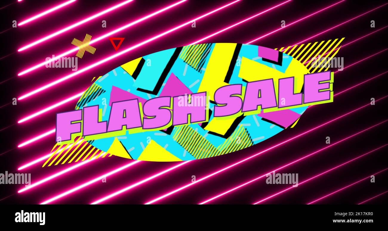 Bild von Flash-Verkaufstext über Lichtwegen Stockfoto