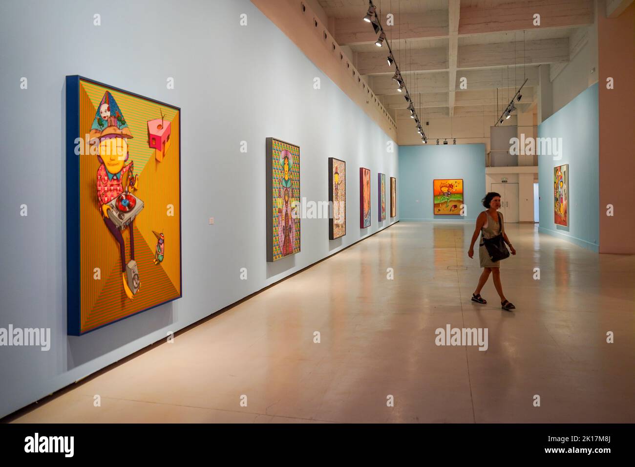 Ausstellung OS Gemeos, OS Yemeos, im Zentrum für zeitgenössische Kunst von Malaga, CAC Museum in Malaga, Andalusien, Stockfoto