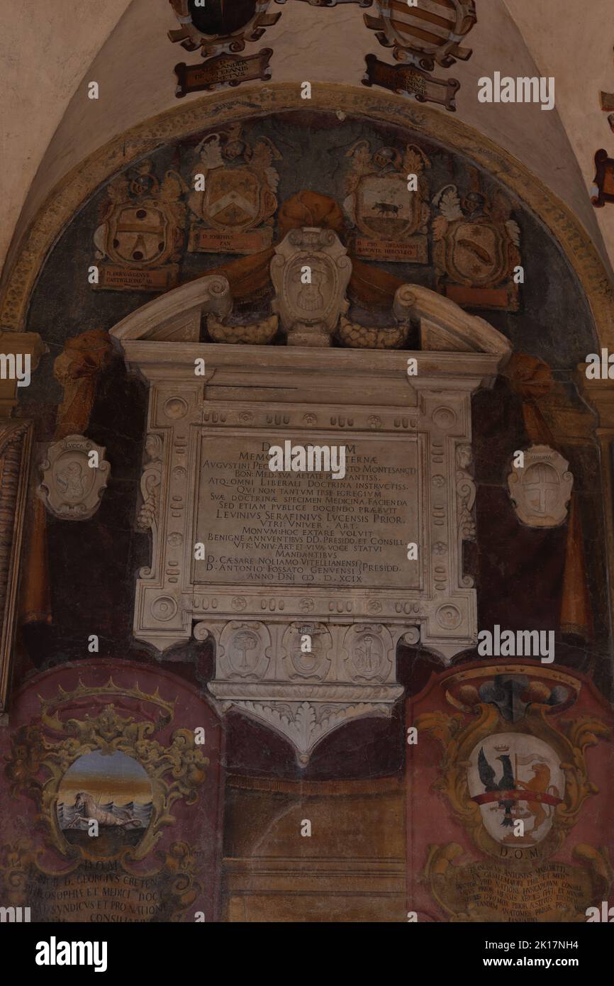 Renaissance architektonischen Detail in der zentralen Bibliothek von Bologna gefunden Stockfoto