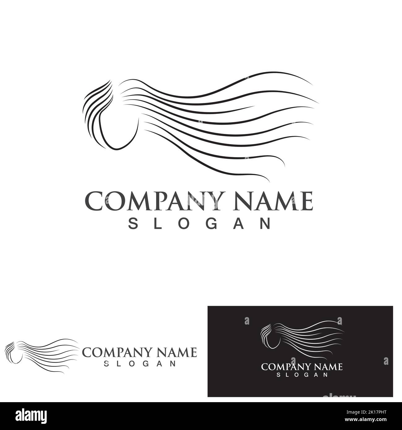 Haar wave Logo und Symbole Stock Vektor