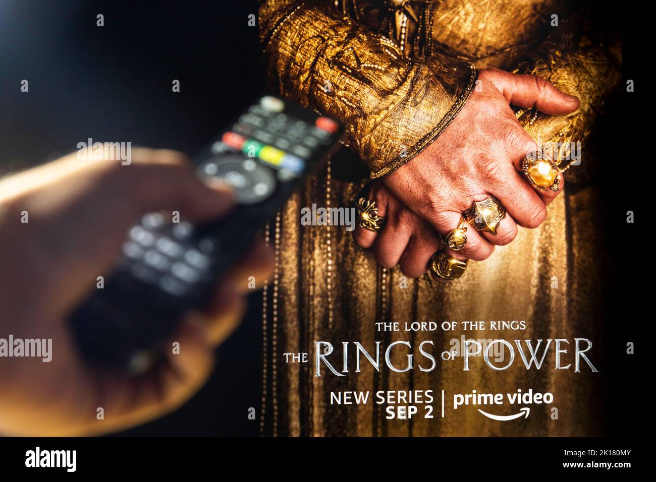 Herr Der Ringe Teil 3 Im Fernsehen Belgrad, Serbien - 12. September 2022: Der Herr der Ringe: Die Ringe