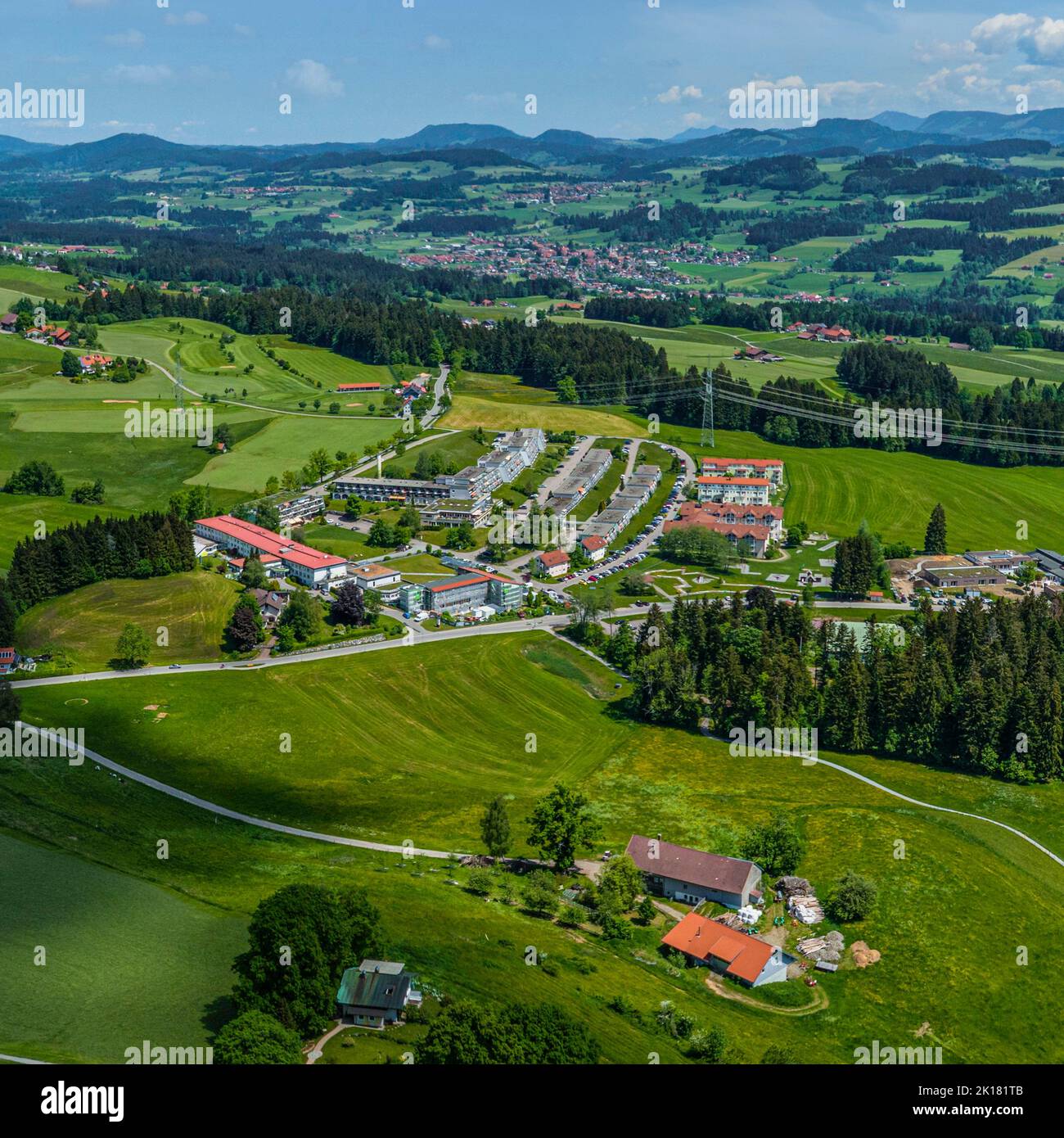 Scheidegg in Westallgäu von oben Stockfoto