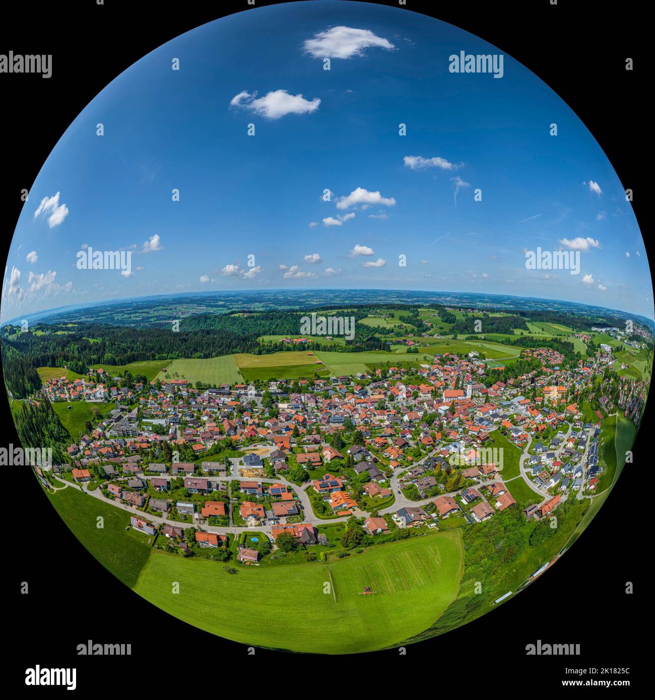 Scheidegg in Westallgäu von oben Stockfoto