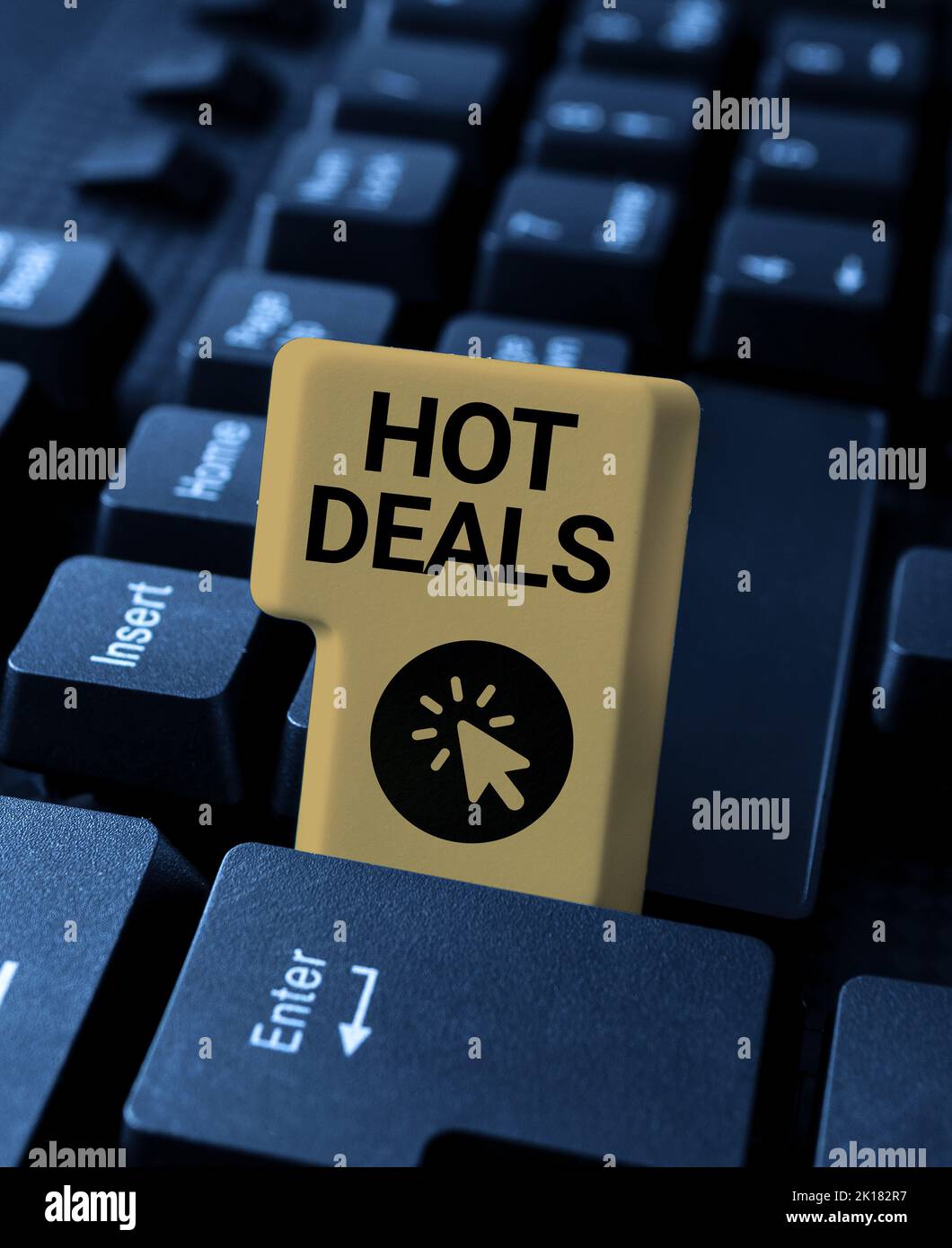 Textunterschrift mit Hot Deals. Geschäftsansatz eine Vereinbarung, durch die eines der Paties angeboten und akzeptiert wird Stockfoto