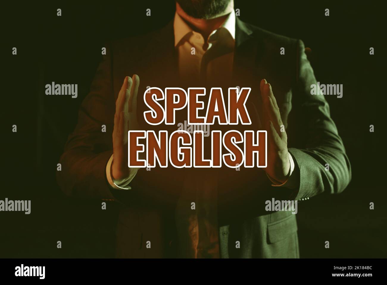 Konzeptionelle Darstellung sprechen Englisch. Internet Concept Study Another Foreign Language Online Verbal Courses Stockfoto