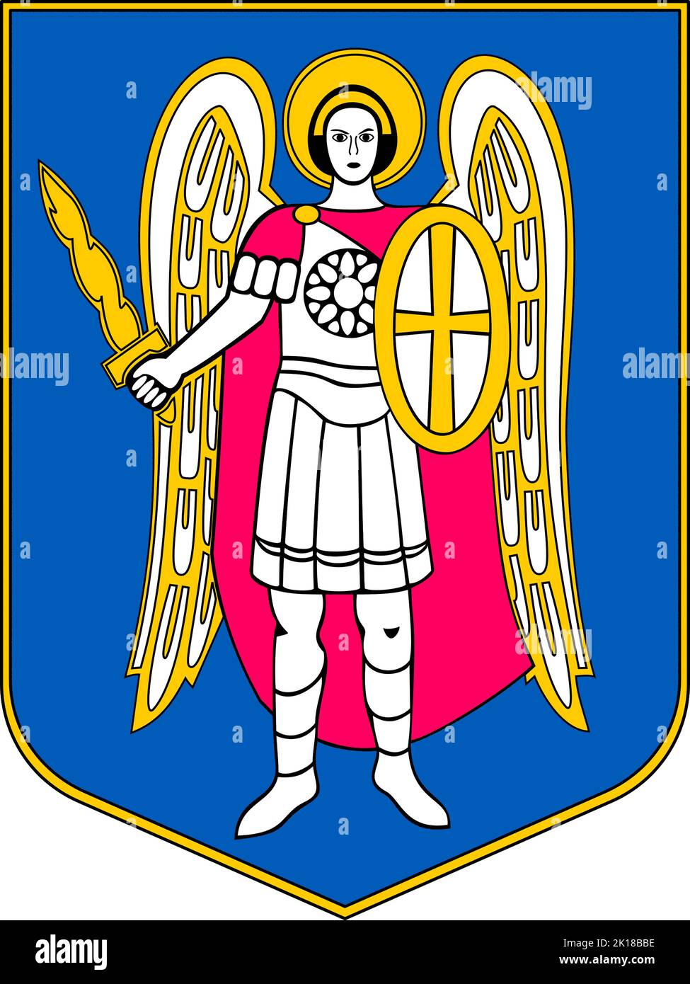 Wappen der ukrainischen Hauptstadt Kiew - Ukraine. Stockfoto