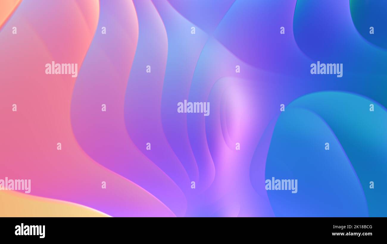 Abstrakte Illustration in holografischer Farbe, futuristische Tapete. Stockfoto