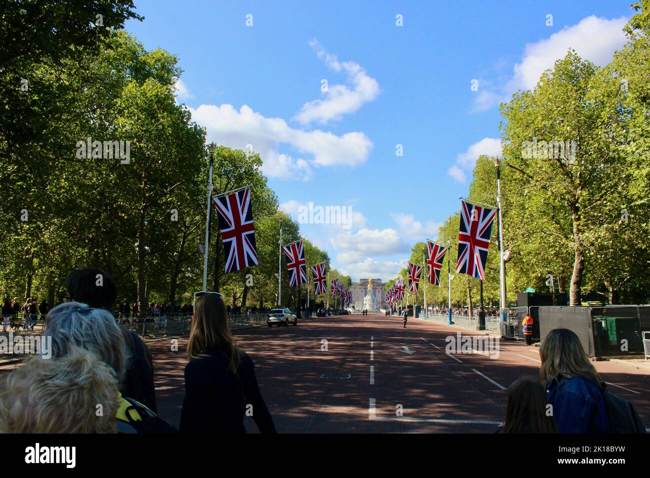 Szenen aus dem Zentrum londons in Vorbereitung auf die Beerdigung von Königin elizabeth 2 london england Stockfoto