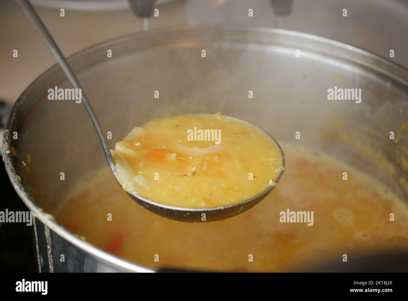 Nahaufnahme der Küche dhal ein indisches traditionelles Essen Stockfoto