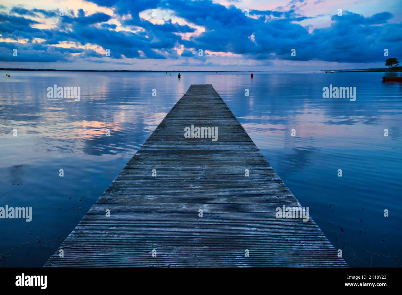 Lake Houtin Angelsteg Stockfoto