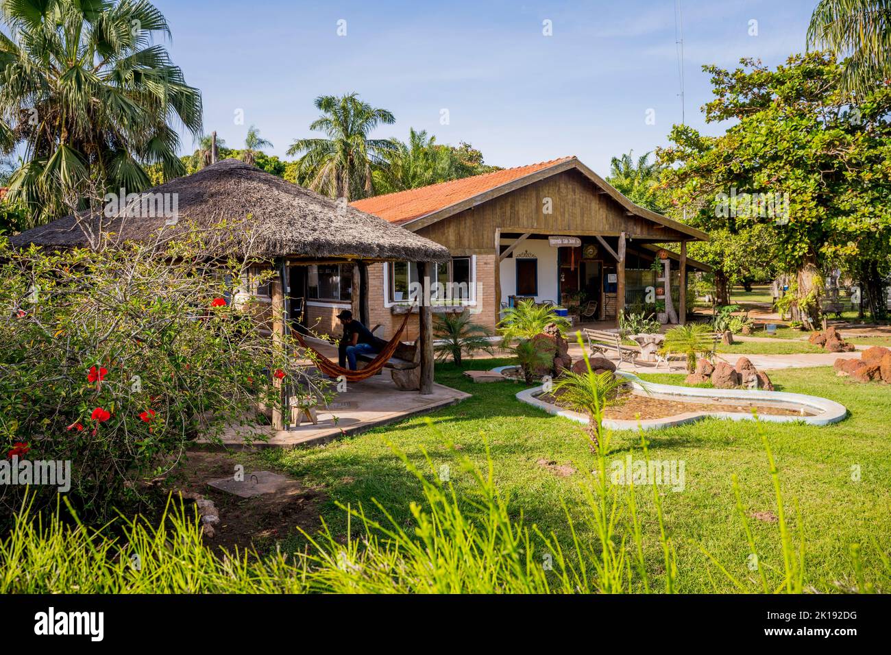 Die Aguape Lodge im südlichen Pantanal, Mato Grosso do Sul, Brasilien. Stockfoto