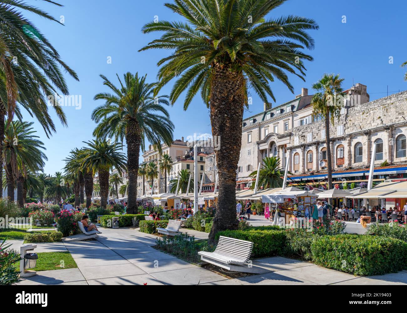 Strandpromenade in der Altstadt von Split, Kroatien Stockfoto