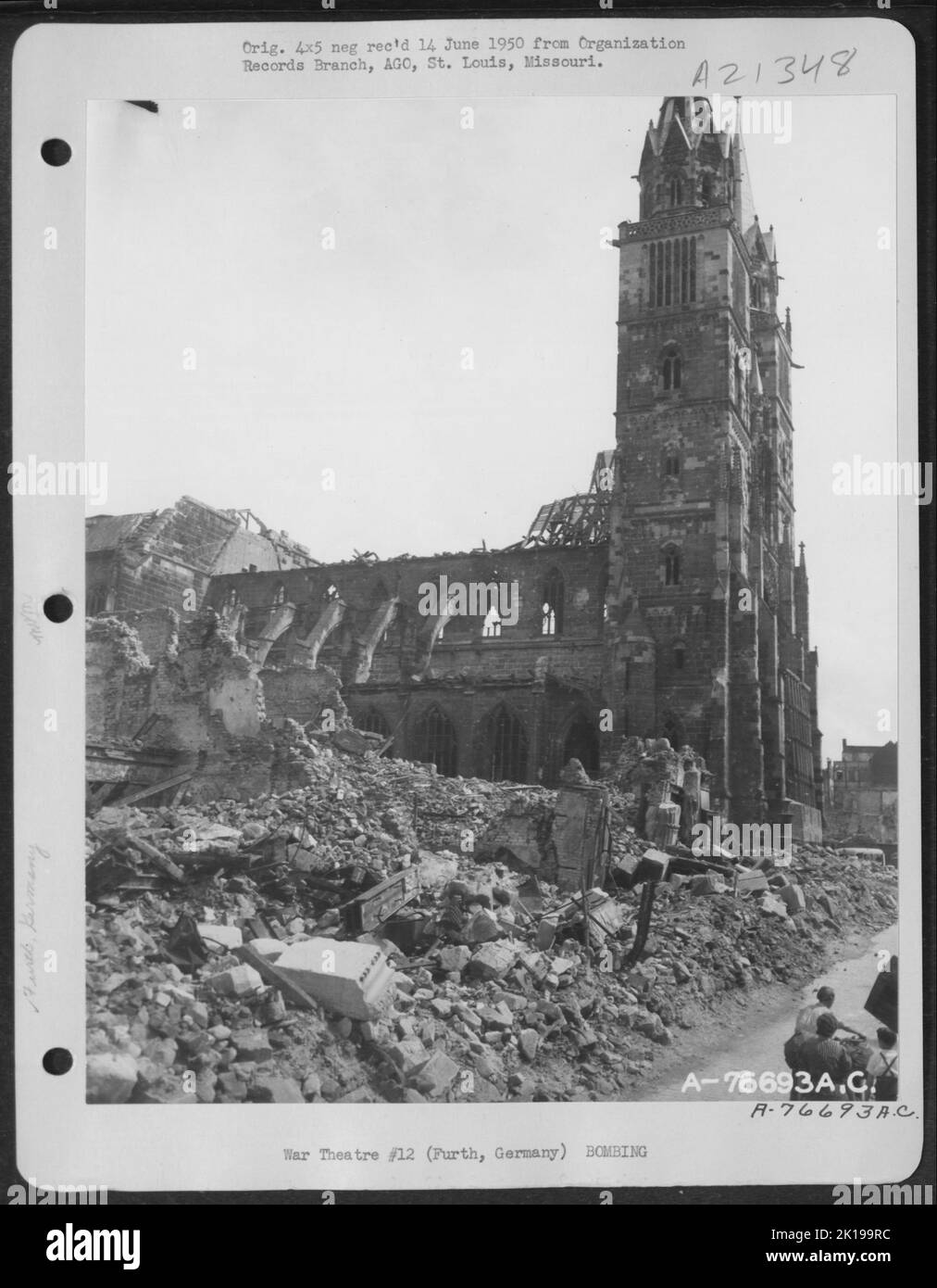 Bombardierte Gebäude In Furth, Deutschland. Stockfoto