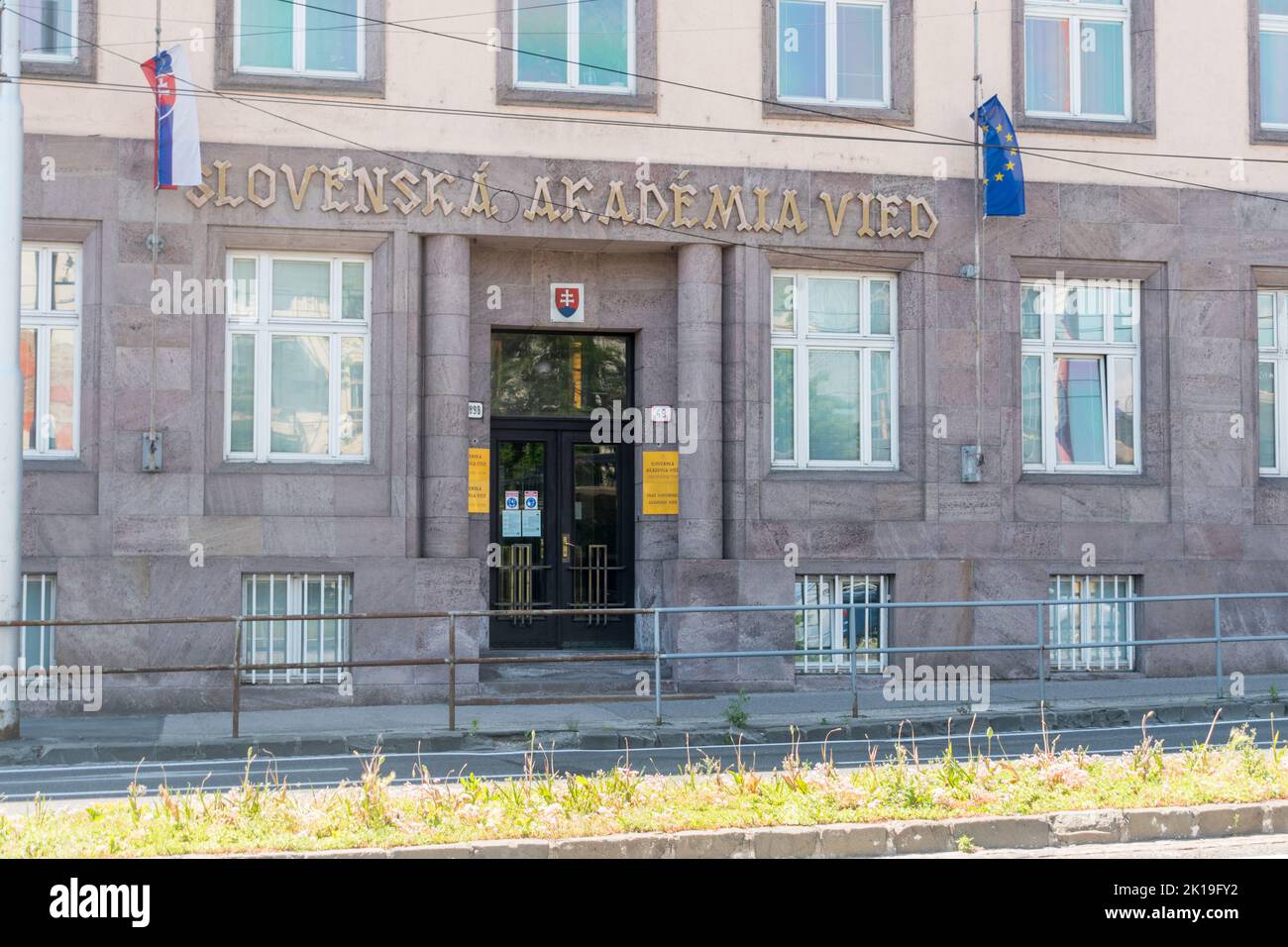 Bratislava, Slowakei - 31. Mai 2022: Slowakische Akademie der Wissenschaften. Stockfoto