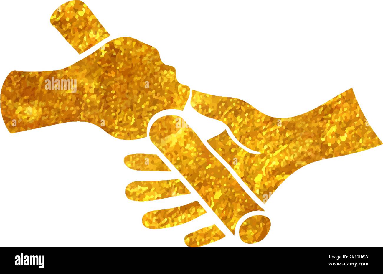 Handgezeichnetes Relay Run-Symbol in Gold-Folie-Textur-Vektor-Illustration Stock Vektor