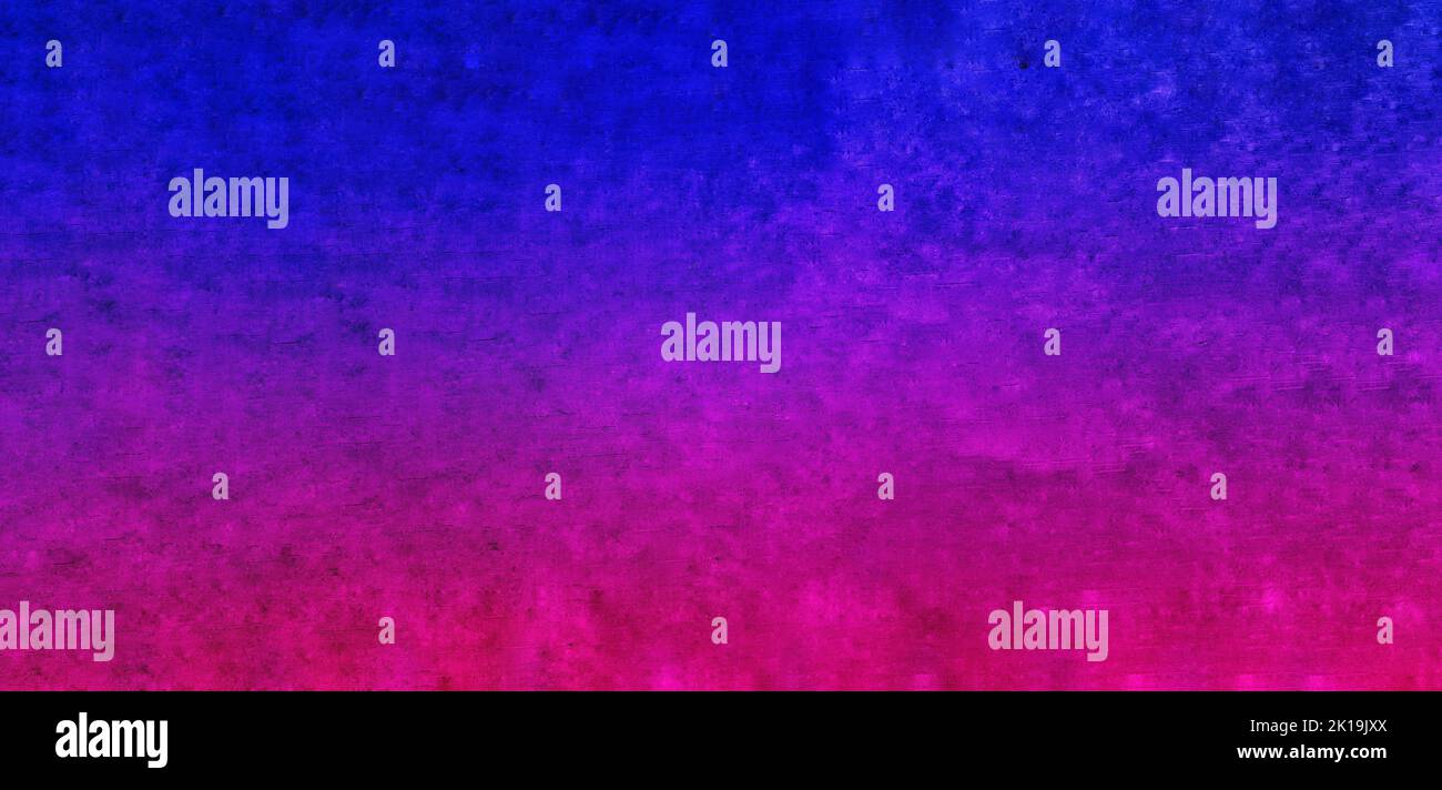 Abstrakter, farbenfroher, blauer und pinkfarbener, mehrfarbiger, gradient strukturierter Wandhintergrund für breites Banner, horizontales Design der mobilen App Stockfoto