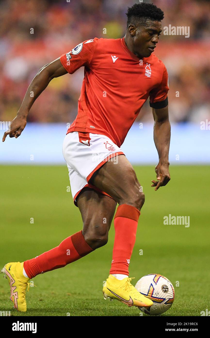 Während des Premier League-Spiels zwischen Nottingham Forest und Fulham am City Ground, Nottingham, am Freitag, 16.. September 2022. Kredit: MI Nachrichten & Sport /Alamy Live Nachrichten Stockfoto