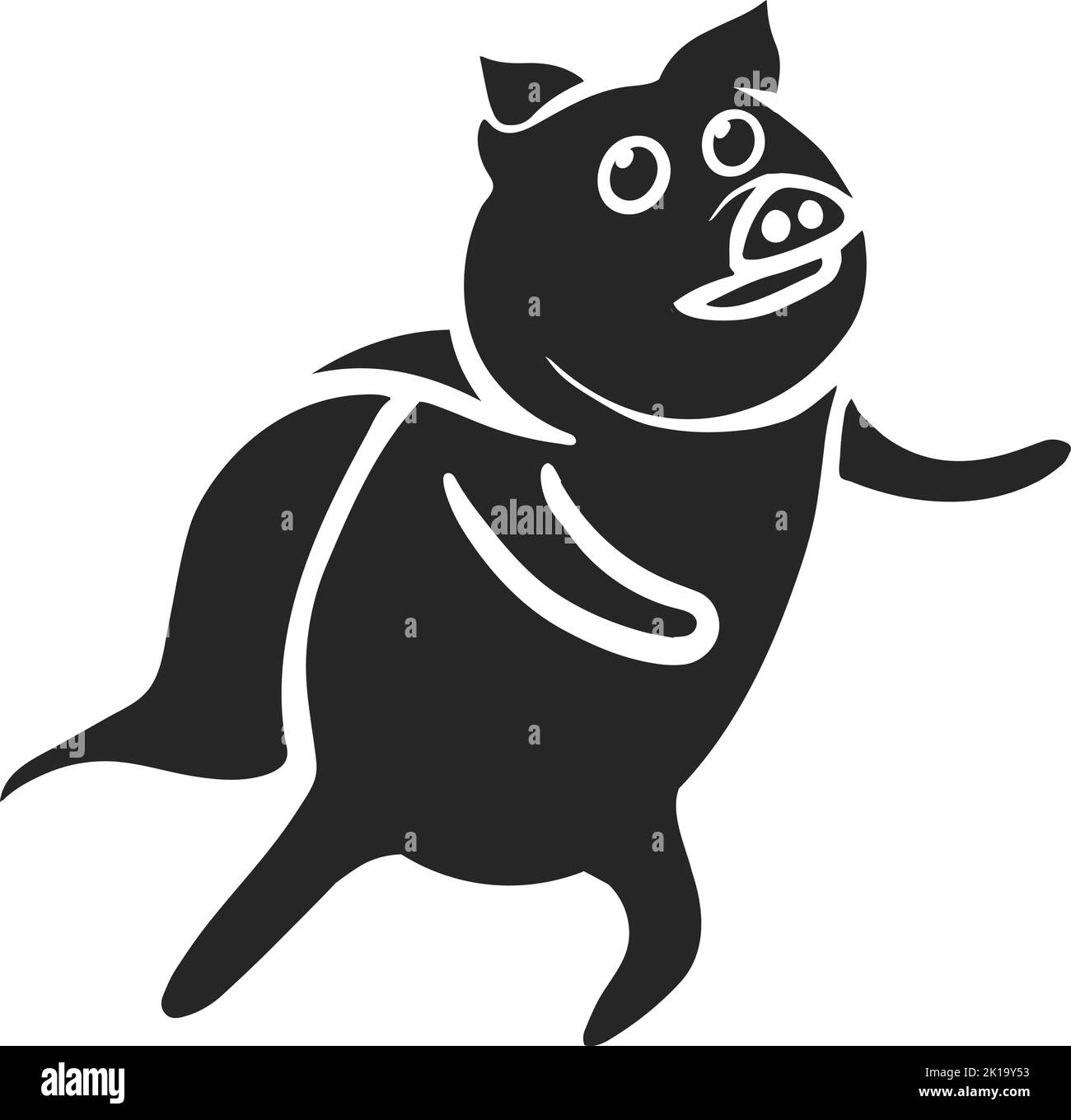 Handgezeichnetes Icon-Schwein. Vektorgrafik. Stock Vektor