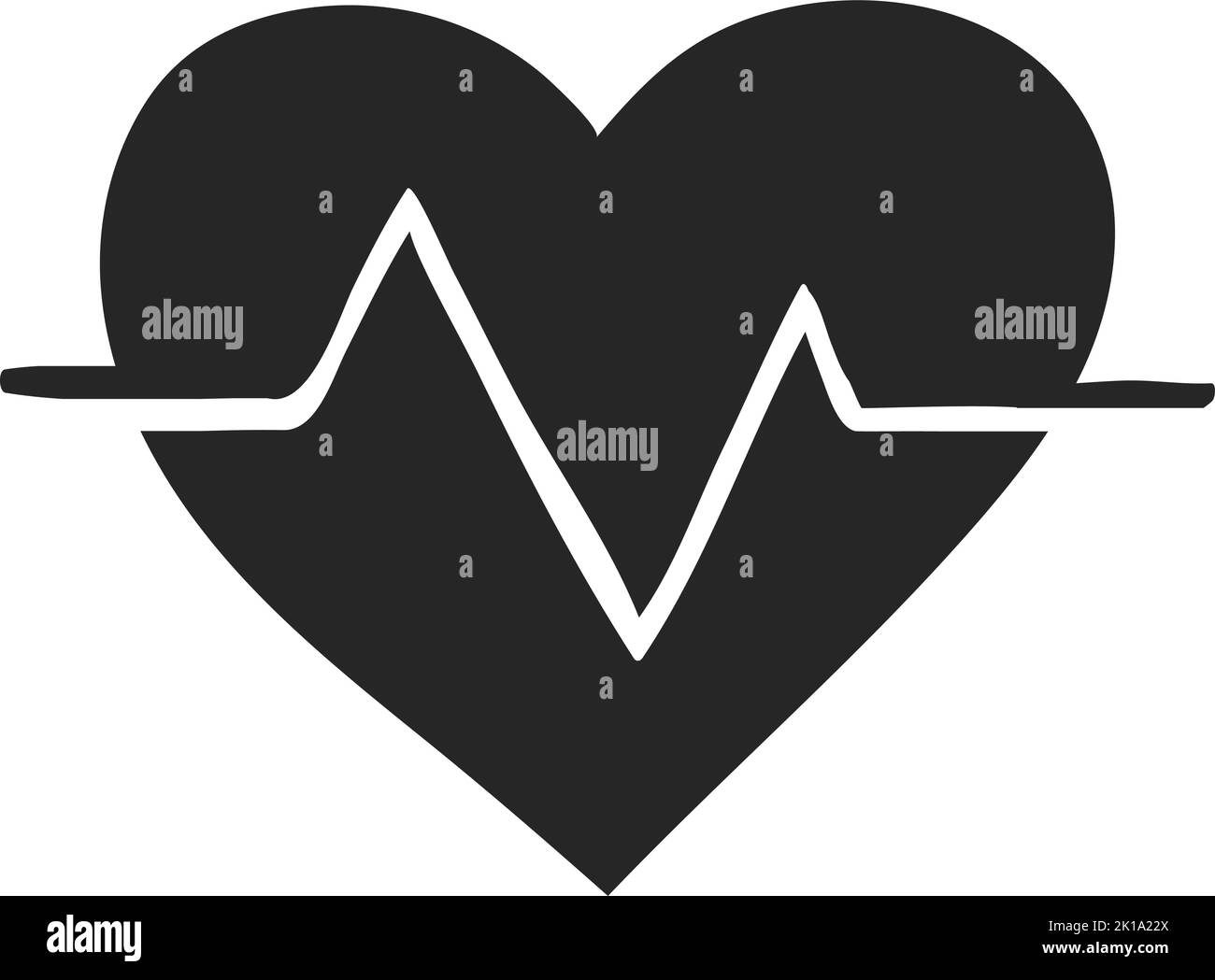 Handgezeichnete Darstellung des Herzfrequenzvektors Stock Vektor