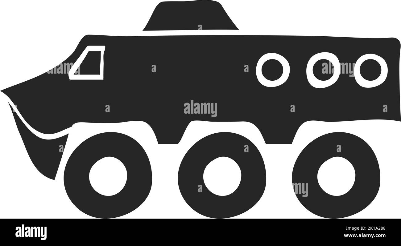 Handgezeichnete Vektorgrafik für gepanzerte Fahrzeuge Stock Vektor