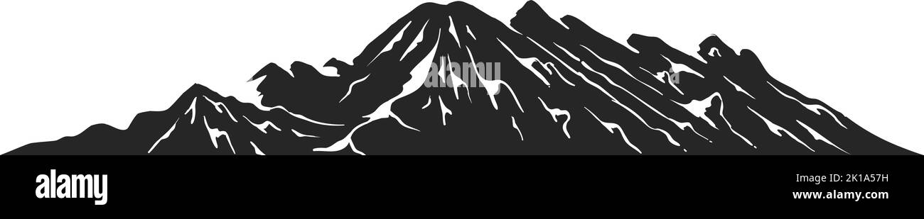 Handgezeichnete Berge Vektorgrafik Stock Vektor