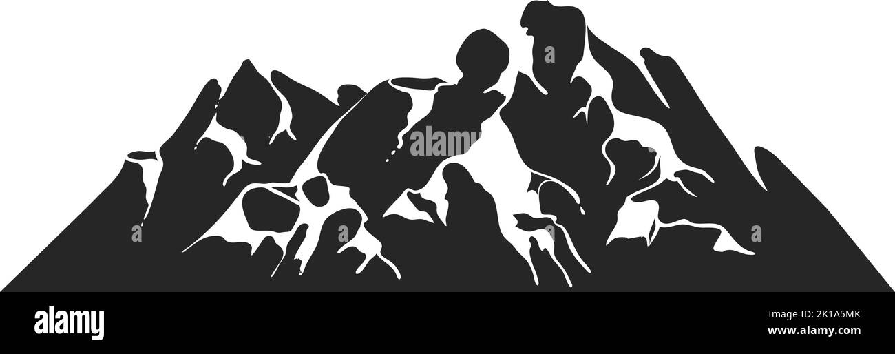 Handgezeichnete Berge Vektorgrafik Stock Vektor