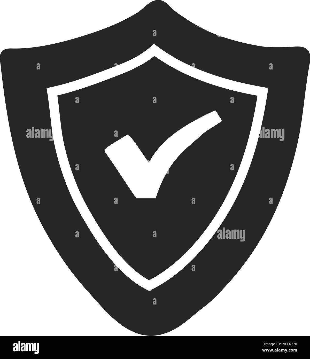 Handgezeichnetes Schildsymbol mit Abbildung des Zeichenzeichensymbols Stock Vektor