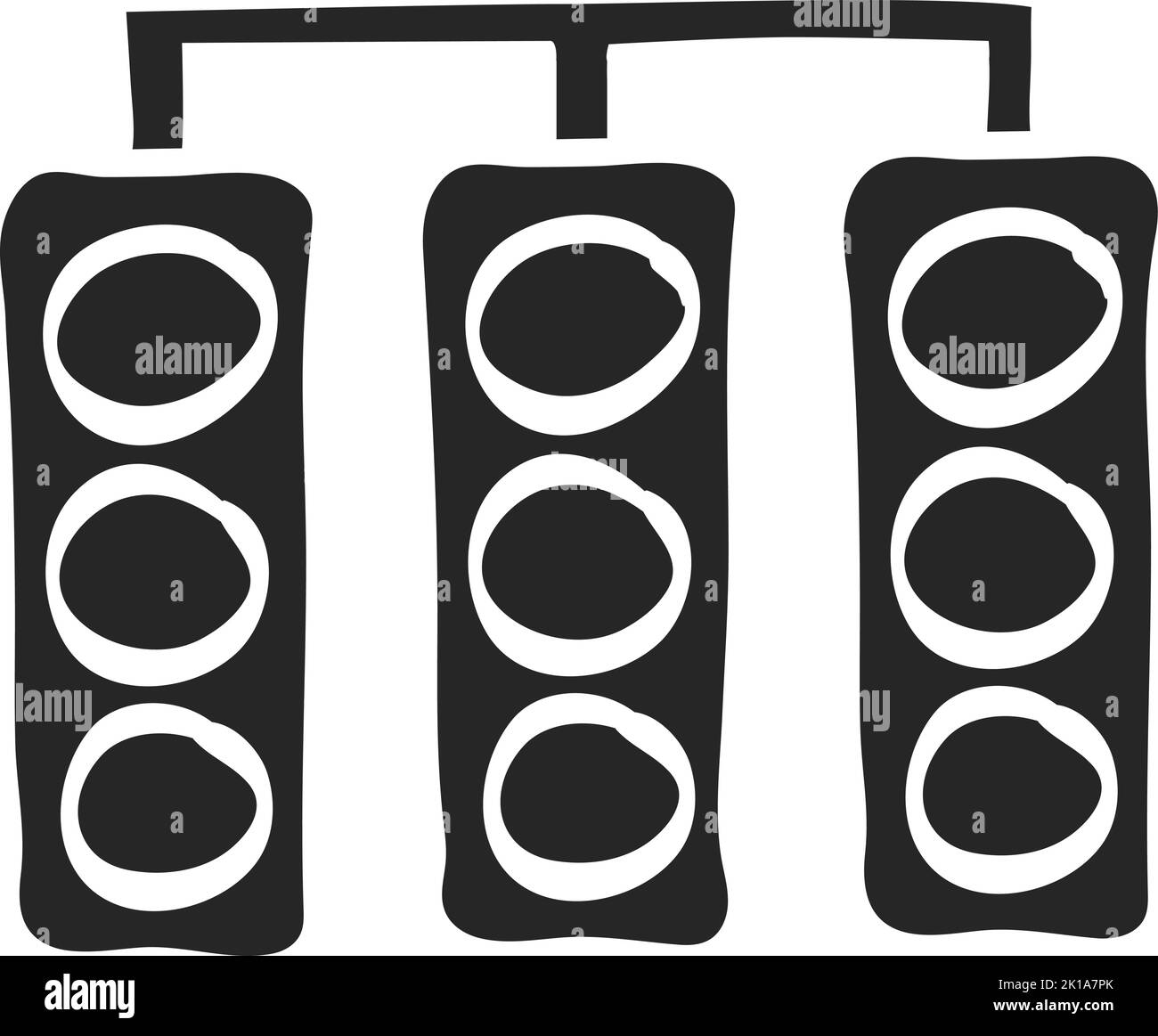 Handgezeichnete Vektordarstellung des roten Lichtzeichens Stock Vektor
