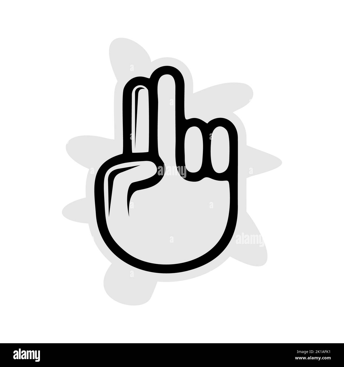 Zwei Finger einer Hand-Ikone isoliert auf weißem Hintergrund aus der Körperteilsammlung. Zwei Finger einer Hand-Ikone trendy und modern zwei Finger einer Hand Stockfoto