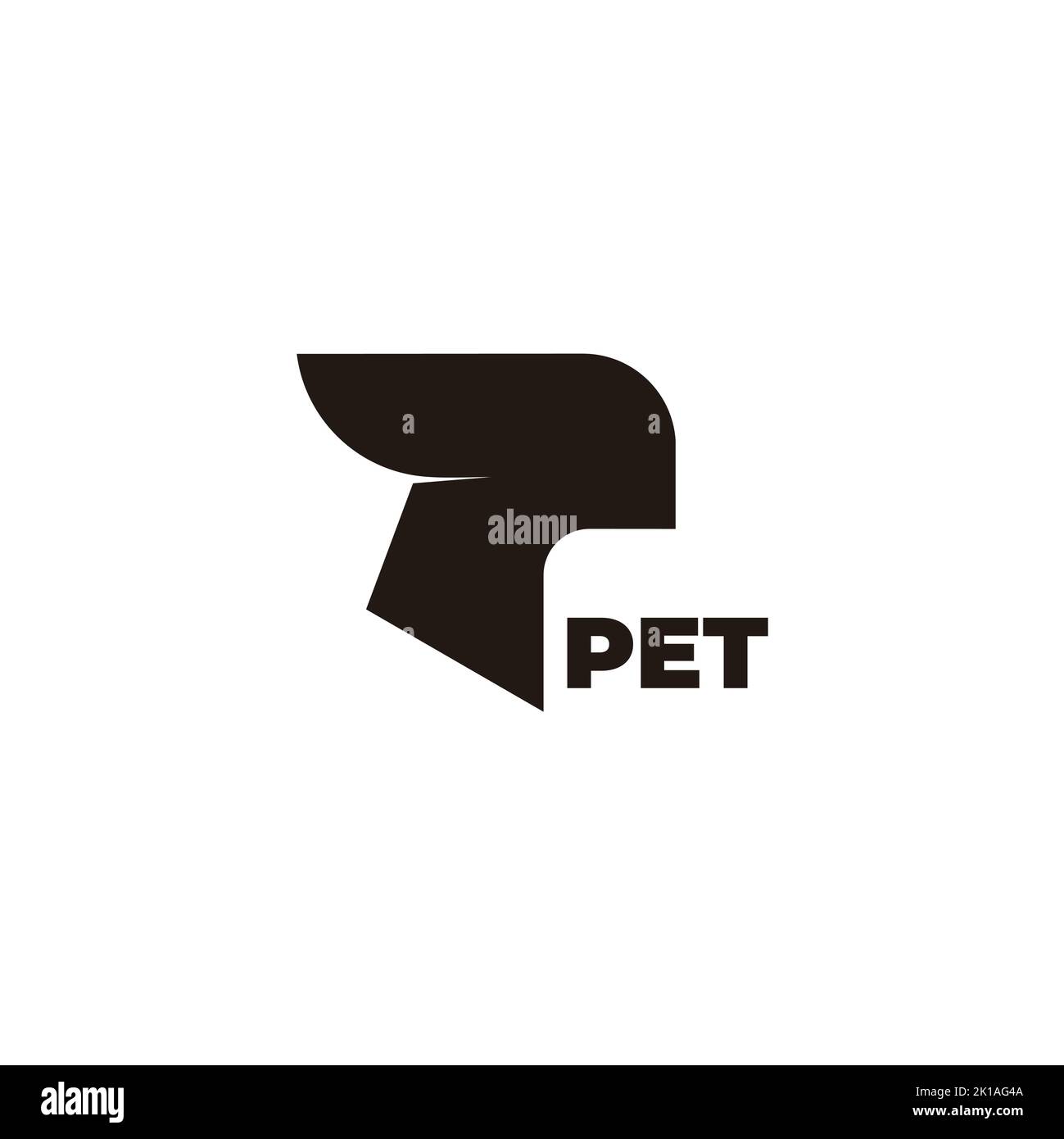 Buchstabe p PET Silhouette Symbol Logo Vektor Stock Vektor