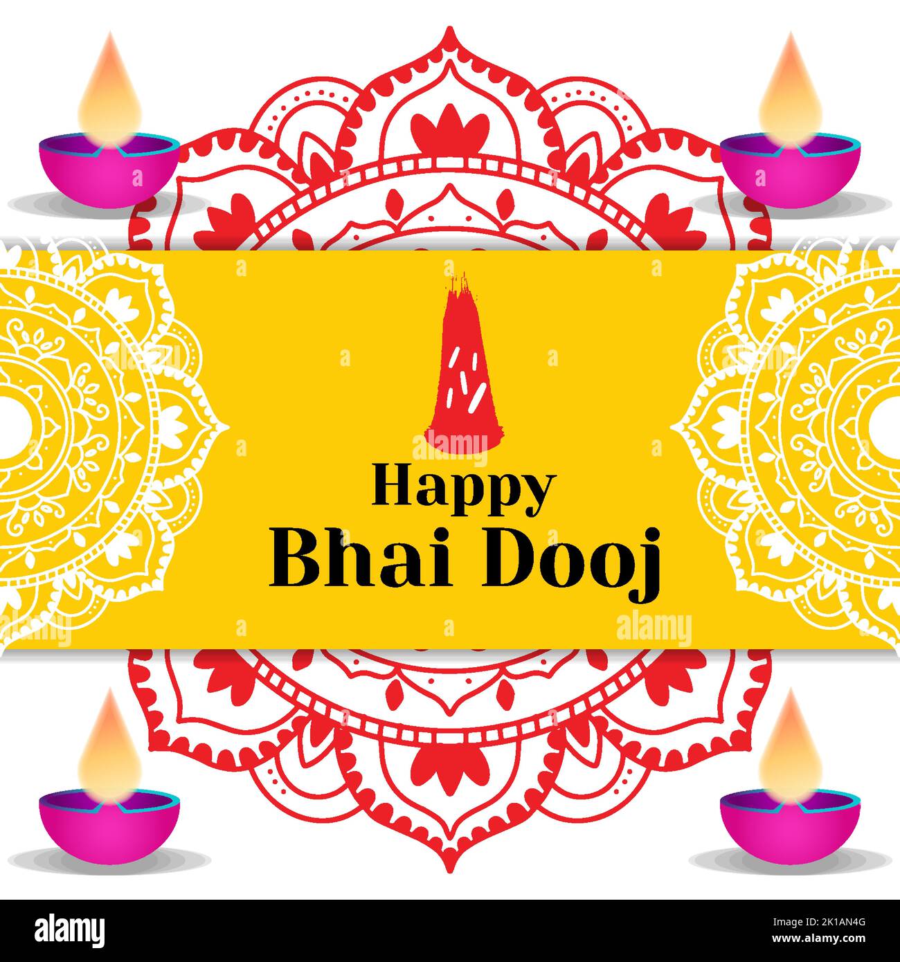 Flach glücklich bhai dooj Grußkarte Illustration Design Stock Vektor