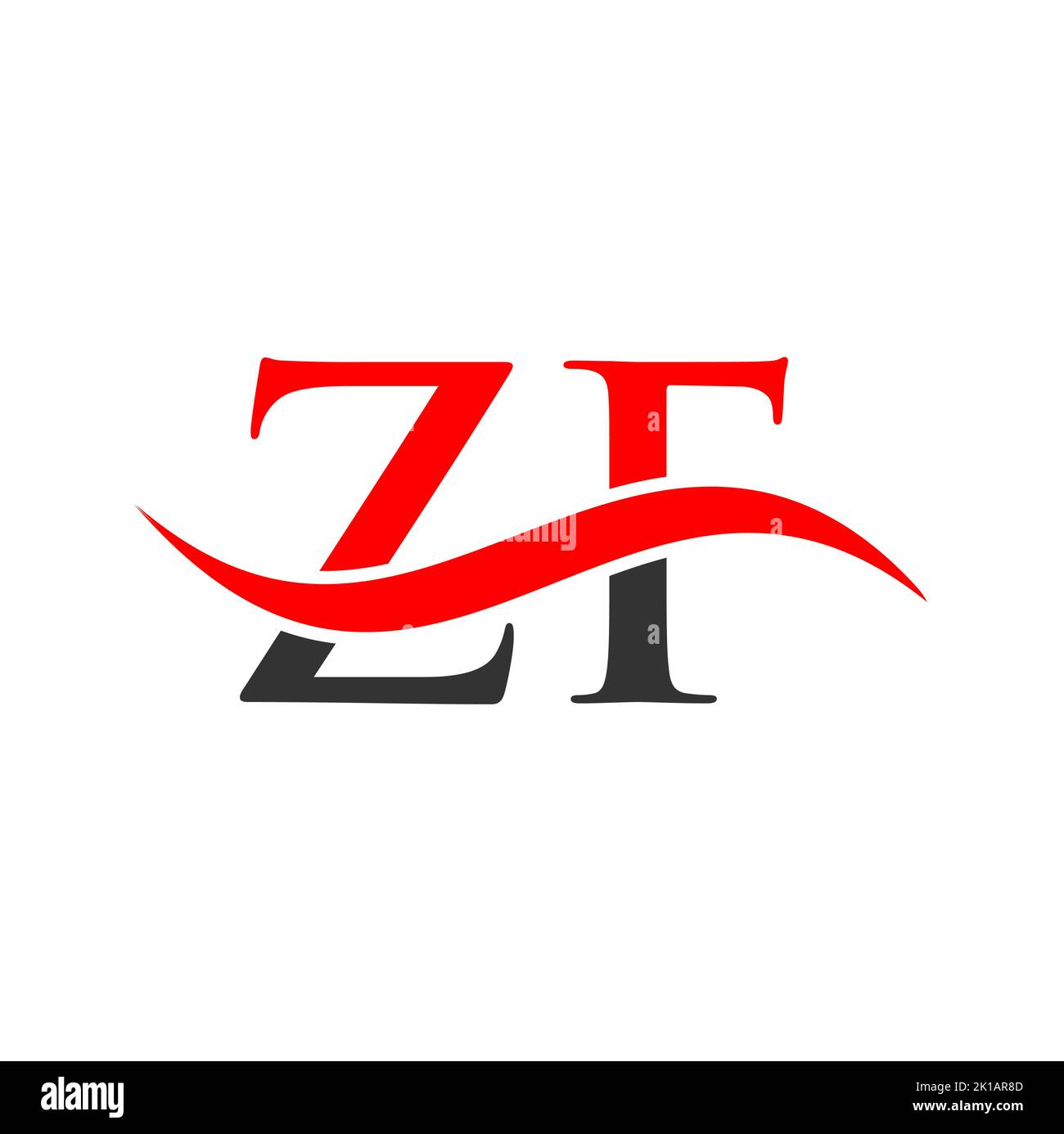 ZF Kombinieren Sie die Vektor-Vorlage für das Letter-Logo. Buchstabe ZF Logo Design Moderne Typografie Zeichen Stock Vektor